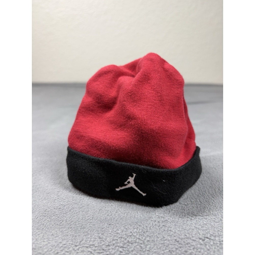 Jordan Baby Beanie Hat 6-12 Months Red Black Knit Fleece Unisex Infant Jumpman